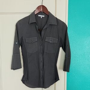 James Perse Button Up Grey Top Size 1